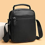 Чоловіча сумка барсетка 17x21x9, шкіряна сумочка планшет Tiding Bag 75003 чорна, фото 8