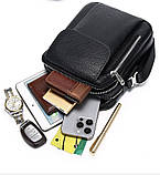 Чоловіча шкіряна сумка-барсетка 19х24х7.5, сумочка планшет через плече чорна Bexhill BX-09164, фото 4