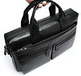 Чоловіча сумка для офіса 39x28×8, портфель папка для ноутбука та паперів SK N76955 чорний, фото 3