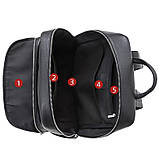 Чоловічий шкіряний рюкзак для поїздок та прогулянок 30х40х17, сумка на спину в офіс Tiding Bag 75362 чорна, фото 5