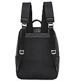 Чоловічий шкіряний рюкзак для поїздок та прогулянок 30х40х17, сумка на спину в офіс Tiding Bag 75362 чорна, фото 7