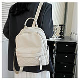 Жіночий шкіряний наплічник міський 35х26х17, рюкзак з натуральної шкіри, білий, фото 4