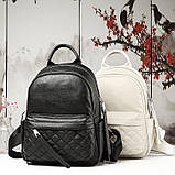 Жіночий шкіряний наплічник міський 35х26х17, рюкзак з натуральної шкіри, білий, фото 8