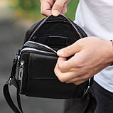 Чоловіча шкіряна сумка-барсетка 19х24х7.5, сумочка планшет через плече Bexhill BX-36256 чорна, фото 4