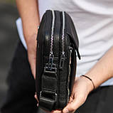 Чоловіча шкіряна сумка-барсетка 19х24х7.5, сумочка планшет через плече Bexhill BX-36256 чорна, фото 5