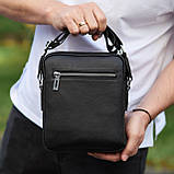Чоловіча шкіряна сумка-барсетка 19х24х7.5, сумочка планшет через плече Bexhill BX-36256 чорна, фото 6