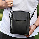 Чоловіча шкіряна сумка-барсетка 19х24х7.5, сумочка планшет через плече Bexhill BX-36256 чорна, фото 7