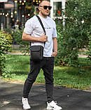 Чоловіча шкіряна сумка-барсетка 19х24х7.5, сумочка планшет через плече Bexhill BX-36256 чорна, фото 10