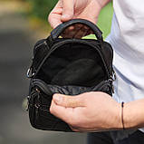 Чоловіча сумка-барсетка шкіряна 17x21x9, сумочка планшет для гаджетів Tiding Bag 32051 чорна, фото 5