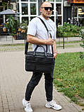 Чоловіча ділова сумка зі шкіри 39х29х10, класичний портфель для ноутбука та офісу, сумочка для студента, чорний, фото 9