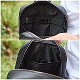 Стильний чоловічий шкіряний рюкзак 40х30х17, практичний аксесуар для ноутбука та документів, чорний, фото 5