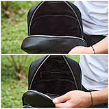 Універсальний чоловічий рюкзак із шкіри 41х31х16, зручний наплічник для ноутбука та документів, чорний, фото 5