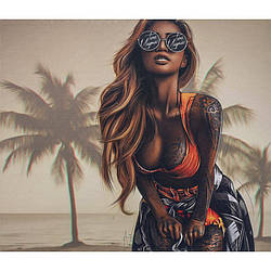 Алмазний живопис, "Дівчина в окулярах" 40х50см. в коробці GLE77458