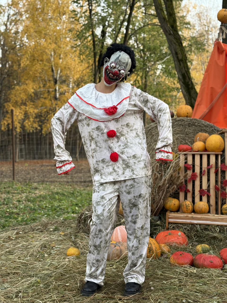 Костюм Жахливого Клоуна / Жахливого Джокера - штани, кофта та маска, образ клоуна, фото 1