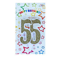 Свічка цифра ювілейна золото 55