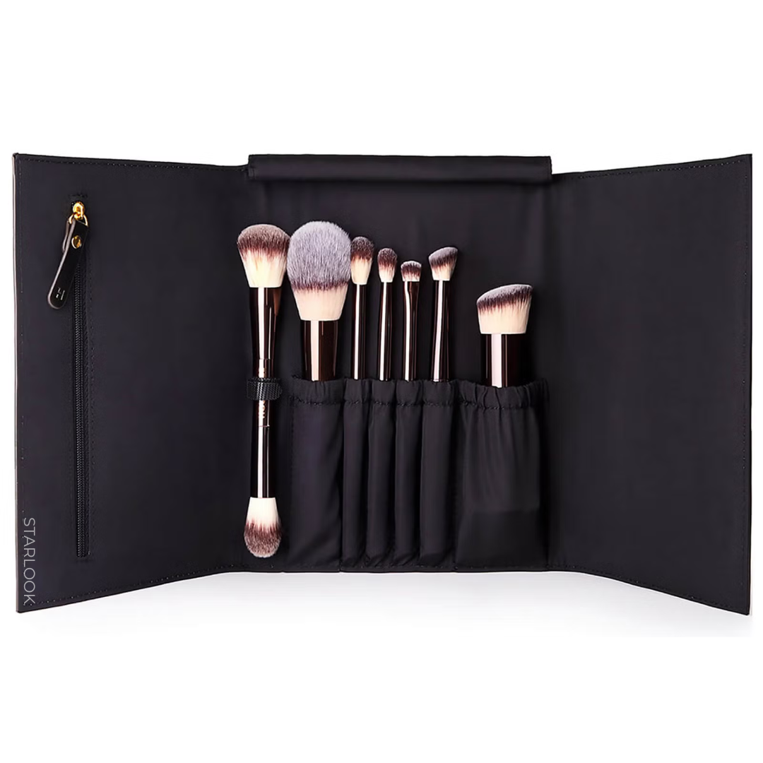 Набір веганських пензлів з чохлом Hourglass Vegan Travel Brush Set 7 шт, фото 1