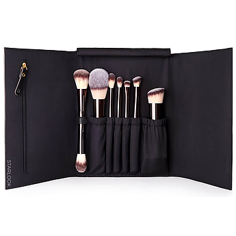 Набір веганських пензлів з чохлом Hourglass Vegan Travel Brush Set 7 шт