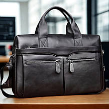 Чоловічий портфель Lorian з відділенням для ноутбука і основним відділенням чорний LR 259006-black-PW, фото 2