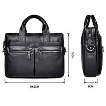 Чоловічий портфель Lorian з відділенням для ноутбука і основним відділенням чорний LR 259006-black-PW, фото 4