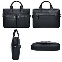 Чоловічий портфель Lorian з відділенням для ноутбука і основним відділенням чорний LR 259006-black-PW, фото 5