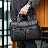 Чоловічий портфель Lorian з відділенням для ноутбука і основним відділенням чорний LR 259006-black-PW, фото 7