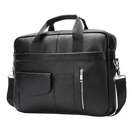 Чоловічий портфель Lorian з відділенням для ноутбука з натуральної шкіри чорний LR 251116-black, фото 1