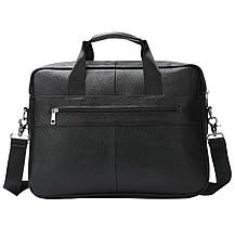 Чоловічий портфель Lorian з відділенням для ноутбука з натуральної шкіри чорний LR 251116-black, фото 3