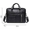 Чоловічий портфель Lorian з відділенням для ноутбука з натуральної шкіри чорний LR 251116-black, фото 6