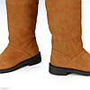 Хітові замшеві чоботи труби жокейки на флісі колір Camel, фото 5