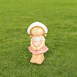 Садова фігурка дівчинка, 40х20х19 см, рожевий, магнезія (820719-1), фото 2