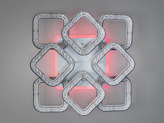 Світильник стельовий серії Квадрати чорний із LED елементами, сучасна стельова люстра з яскравим освітленням та стильним дизайном