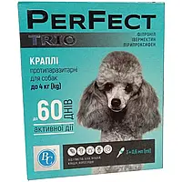 Краплі PerFect TRIO для собак (фіпроніл, івермектин), 3 амп. х 0,6 мл. До 4 кг