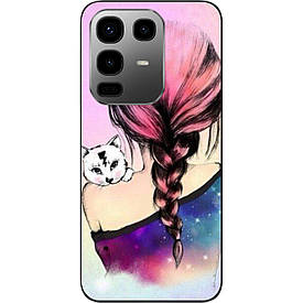 Силіконовий чохол case для Infinix Note 50 (X6858) Котик на плечі