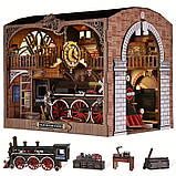 Бук Нук Станція ремонту потягів DIY Book Nook Train Repair Station Інтерьерний конструктор CH-06, фото 6