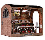 Бук Нук Станція ремонту потягів DIY Book Nook Train Repair Station Інтерьерний конструктор CH-06, фото 8
