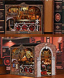 Бук Нук Станція ремонту потягів DIY Book Nook Train Repair Station Інтерьерний конструктор CH-06, фото 10