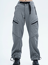 Жіночі карго брюки з нейлону та рефлективним кантом "Void", сірий