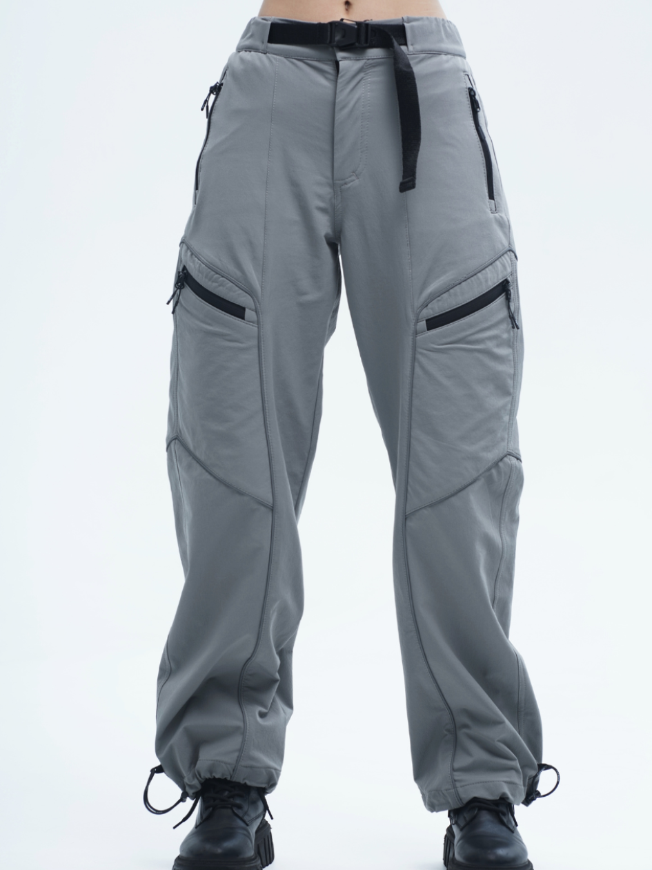 Жіночі карго брюки з нейлону та рефлективним кантом "Void", сірий, фото 1