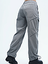 Жіночі карго брюки з нейлону та рефлективним кантом "Void", сірий, фото 5
