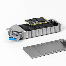 Зовнішня кишеня Acasis EC-6610 m.2 NVME SSD 2230 мм USB 3.1 + Type-C (Сріблястий)