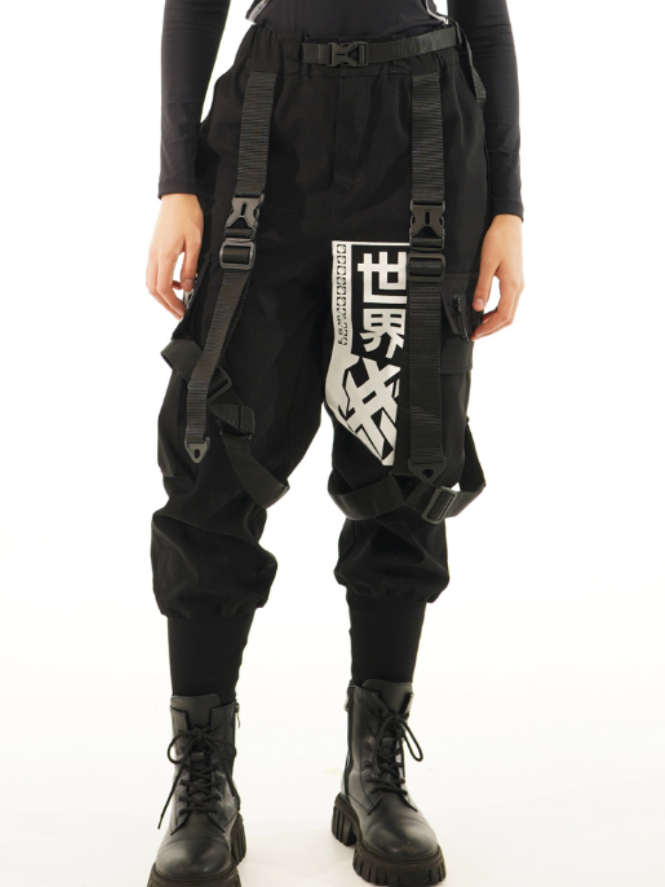 Жіночі карго штани з котону та принтами "Кібер", фото 1