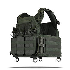 Плитоноска Kiborg GU Gen.2 + з'ємна панель для трьох магазинів Хакі