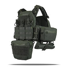 Комплект плитоноска Kiborg GU Gen.2 + 6 підсумків Хакі