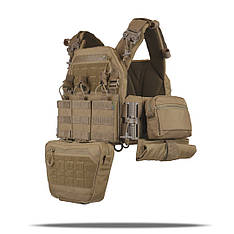 Комплект плитоноска Kiborg GU Gen.2 + 6 підсумків Койот