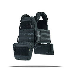 Комплект Плитонока Kiborg GU Gen.2 з двома підсумками та захистом 1 класу Чорний Мультикам