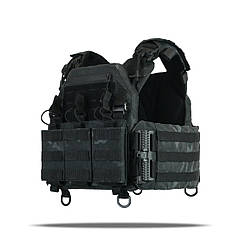 Плитоноска Kiborg GU Gen.2 + з'ємна панель для трьох магазинів Чорний Мультикам