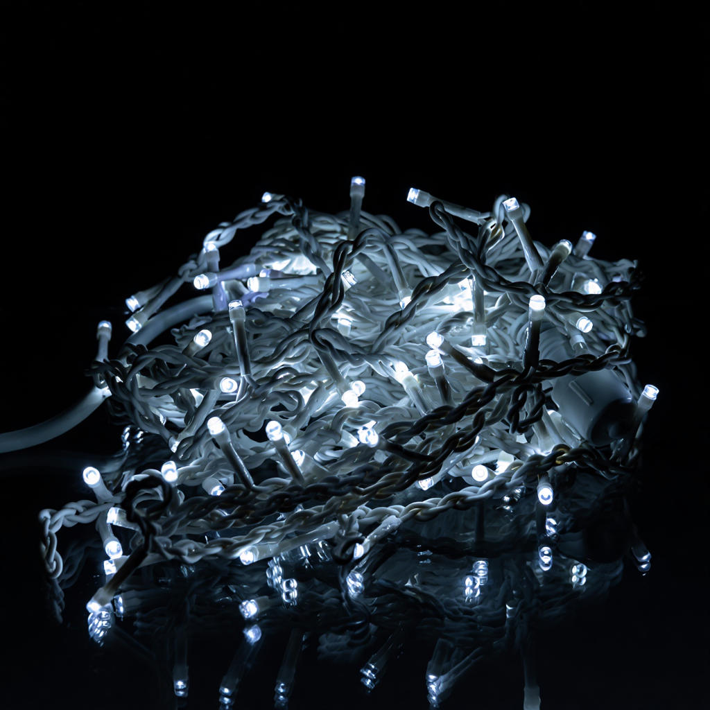 Новорічна гірлянда вулична Бахрома 6 м 105 LED білий провід Білий 6МWW, фото 1