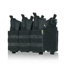 Передня панель для плитоноски з 3 підсумками під магазин Чорний мультикам