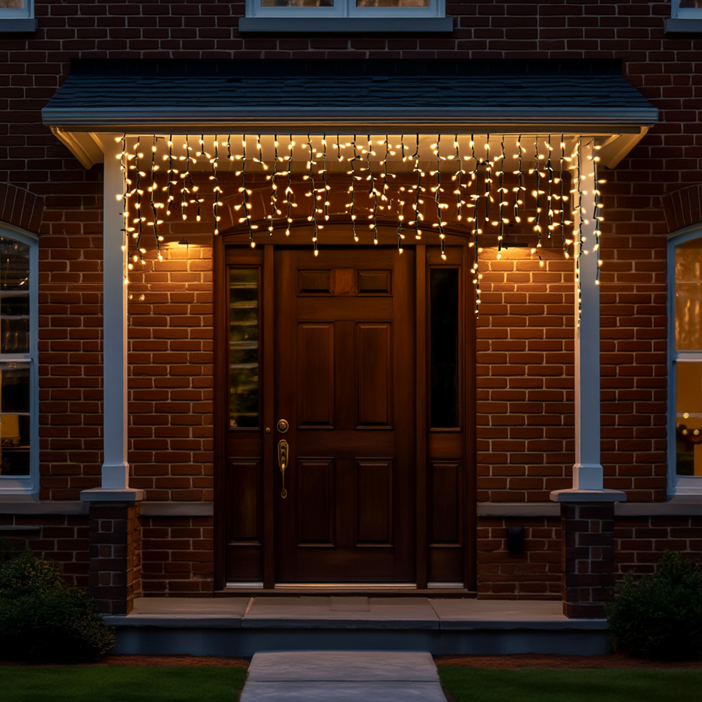 Новорічна гірлянда вулична Бахрома 6 м 105 LED чорний провід Жовтий 6МBY, фото 1