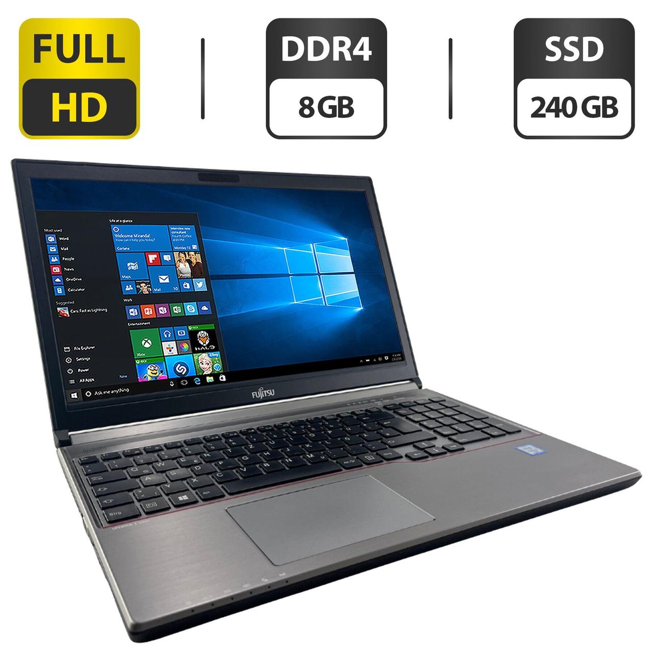 Ноутбук Fujitsu LifeBook E756/ 15.6" (1920x1080)/ Core i5-6300U/ 8 GB RAM/ 240 GB SSD/ HD 520